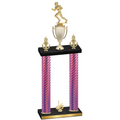 Double Pink Carbon Fiber First Place Football Trophy