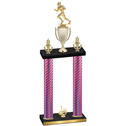 Double Pink Carbon Fiber First Place Football Trophy
