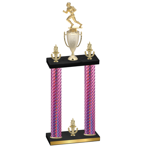 Double Pink Carbon Fiber Victory Football Trophy