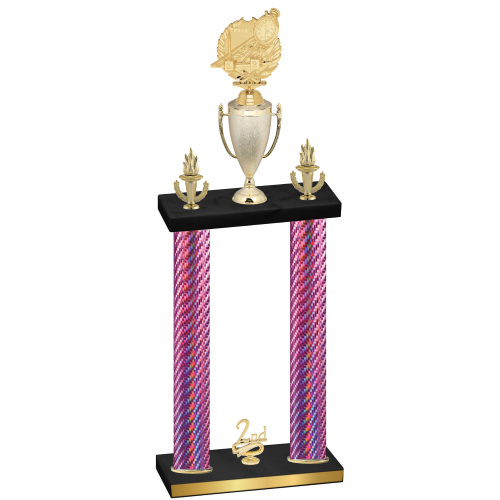 Double Pink Carbon Fiber Second Place Swimming Trophy