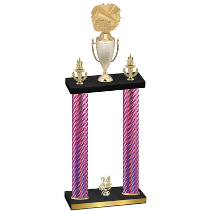 Double Pink Carbon Fiber Year Cheerleading Trophy