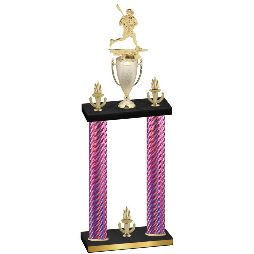 Double Pink Carbon Fiber Victory Lacrosse Trophy