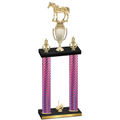 Double Pink Carbon Fiber First Place Horses Trophy
