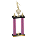 Double Pink Carbon Fiber Second Place Basketball Trophy