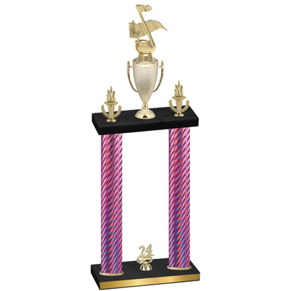 Double Pink Carbon Fiber Year Music Trophy