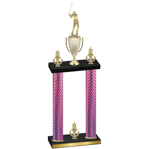 Double Pink Carbon Fiber Victory Golf Trophy