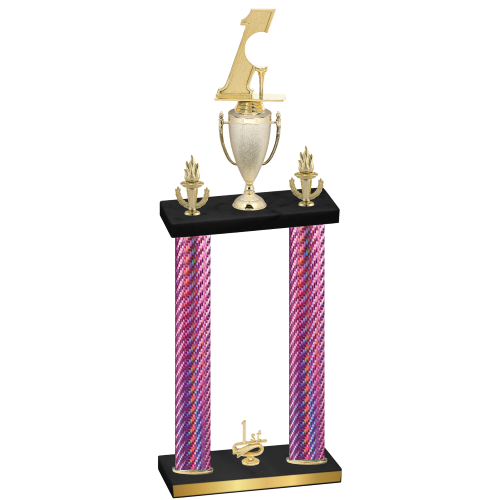 Double Pink Carbon Fiber First Place Golf Trophy