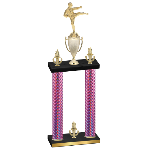 Double Pink Carbon Fiber Victory Karate Trophy