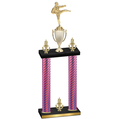 Double Pink Carbon Fiber Victory Karate Trophy