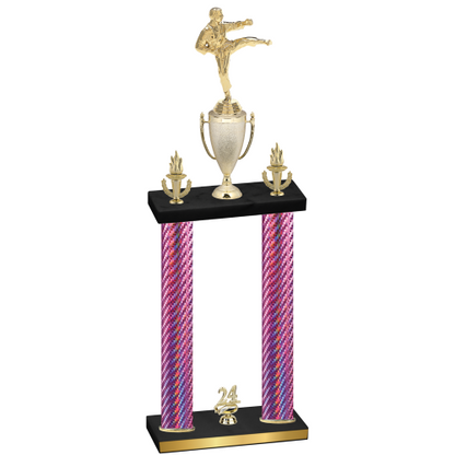 Double Pink Carbon Fiber Year Karate Trophy