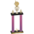 Double Pink Carbon Fiber Third Place Baseball Trophy