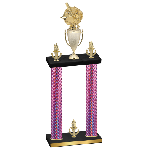 Double Pink Carbon Fiber Victory Baseball Trophy
