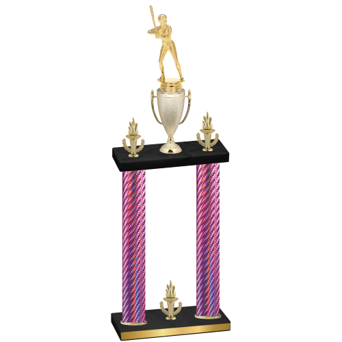 Double Pink Carbon Fiber Victory Softball Trophy