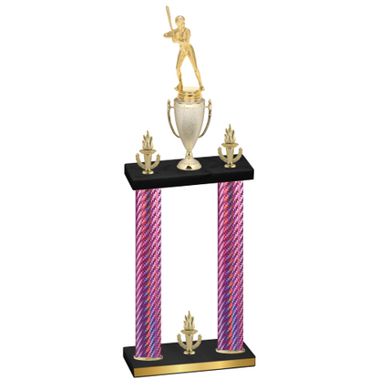 Double Pink Carbon Fiber Victory Softball Trophy
