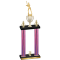 Double Pink Carbon Fiber Year Softball Trophy