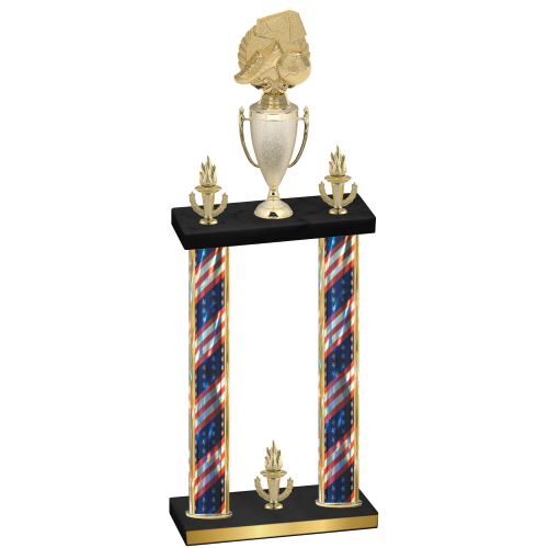 Double Flag USA Victory Soccer Trophy