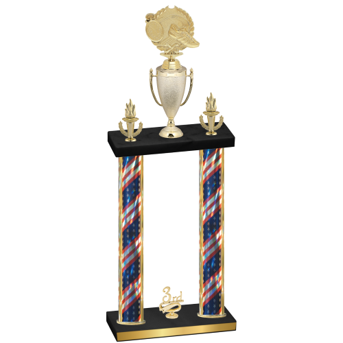 Double Flag USA Third Place Running Trophy