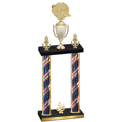 Double Flag USA Fourth Place Running Trophy