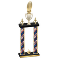 Double Flag USA First Place Football Trophy