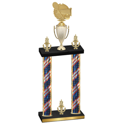 Double Flag USA Victory Tennis Trophy