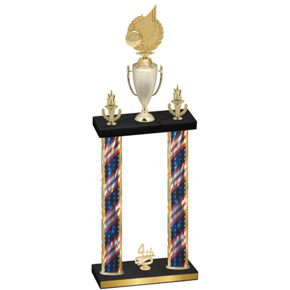 Double Flag USA Fourth Place Volleyball Trophy
