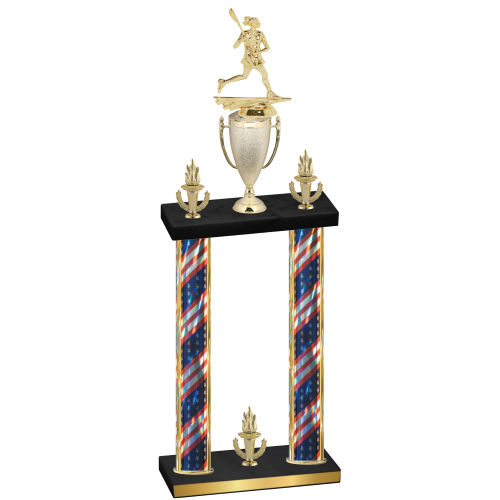 Double Flag USA Victory Lacrosse Trophy