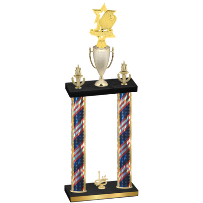 Double Flag USA First Place Pickleball Trophy