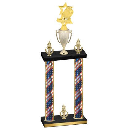 Double Flag USA Victory Pickleball Trophy