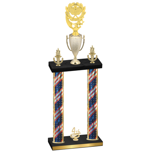 Double Flag USA Fourth Place Pickleball Trophy
