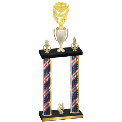 Double Flag USA Year Pickleball Trophy