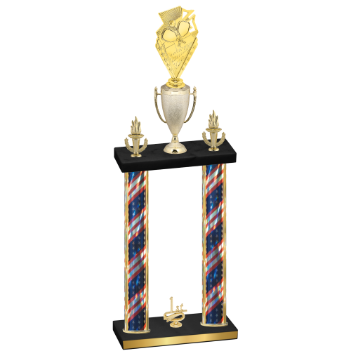 Double Flag USA First Place Pickleball Trophy