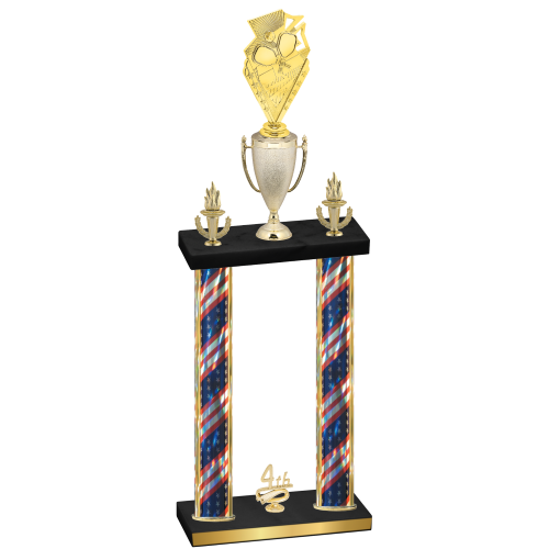Double Flag USA Fourth Place Pickleball Trophy