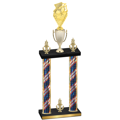 Double Flag USA Victory Pickleball Trophy
