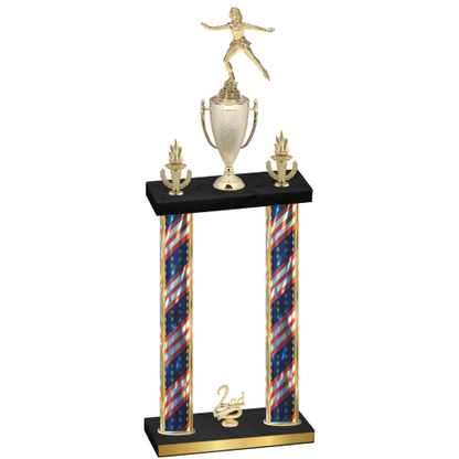 Double Flag USA Second Place Skater Trophy
