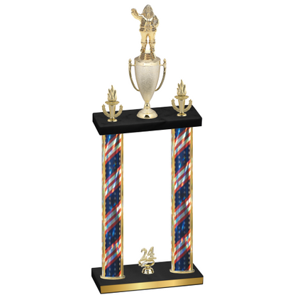 Double Flag USA Year Holiday Trophy