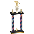 Double Flag USA First Place Fishing Trophy