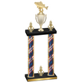 Double Flag USA Victory Fishing Trophy
