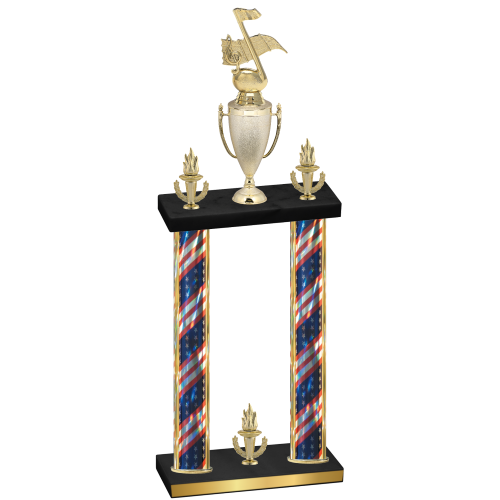 Double Flag USA Victory Music Trophy