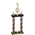 Double Flag USA Fourth Place Golf Trophy
