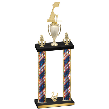 Double Flag USA Second Place Golf Trophy
