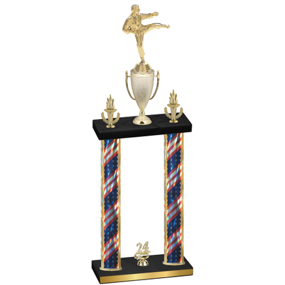 Double Flag USA Year Karate Trophy