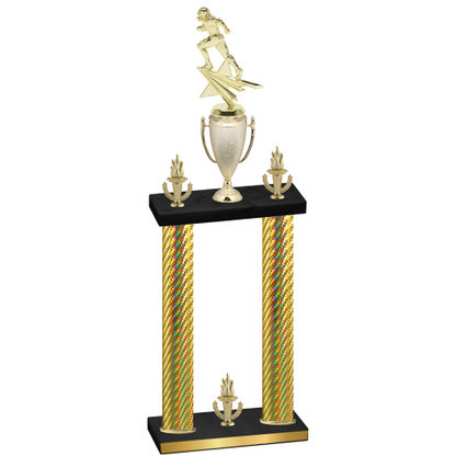 Double Gold Carbon Fiber Victory Football Trophy