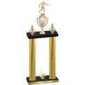 Double Gold Carbon Fiber First Place Soccer Trophy