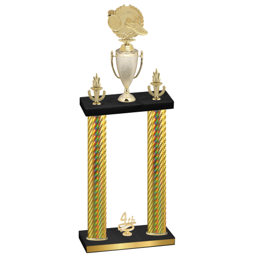 Double Gold Carbon Fiber Fourth Place Running Trophy