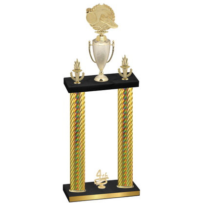 Double Gold Carbon Fiber Fourth Place Running Trophy