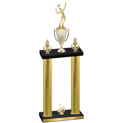 Double Gold Carbon Fiber First Place Tennis Trophy