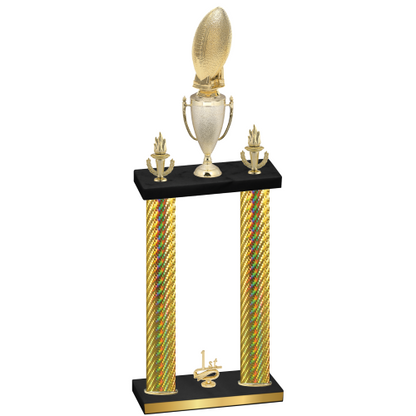 Double Gold Carbon Fiber First Place Football Trophy