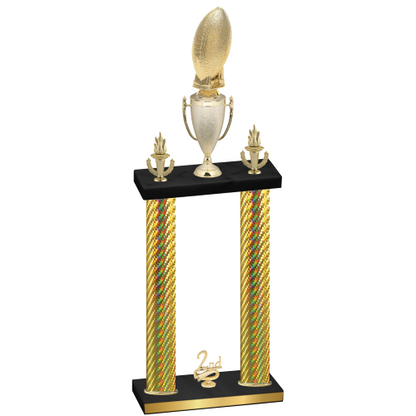 Double Gold Carbon Fiber Second Place Football Trophy