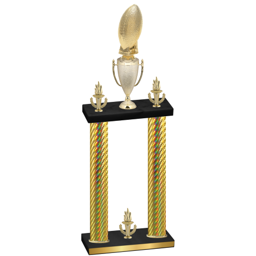 Double Gold Carbon Fiber Victory Football Trophy