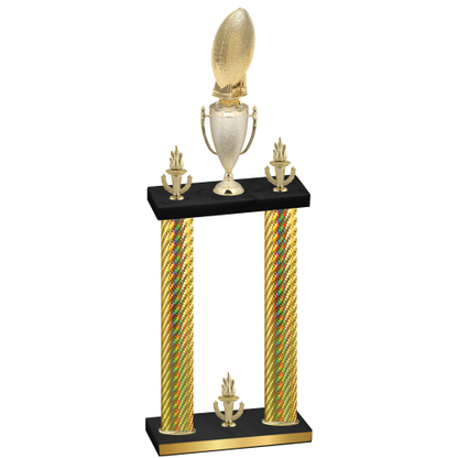 Double Gold Carbon Fiber Victory Football Trophy